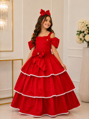 Vestido Banana Club Longo Safira Vermelho (VESTBNNLGSFVR)