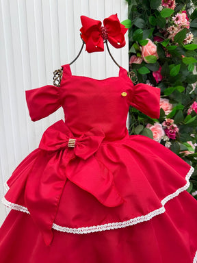 Vestido Banana Club Longo Safira Vermelho (VESTBNNLGSFVR)